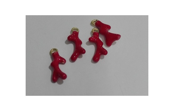 Colgante Coral esmaltado 12mm Rojo