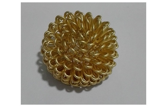 Cuenta Bola rizada Oro Mate 20mm