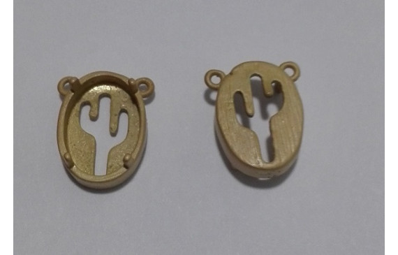 Cabujón cactus 11.7*9.1 oro mate