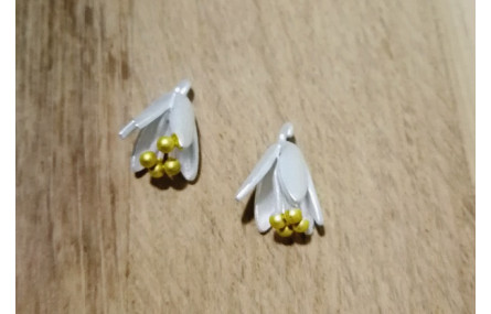 Colgante Flor 14*10mm Oro y Plara Mate