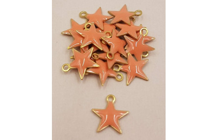 Pieza Estrella esmaltada 10mm Rosa