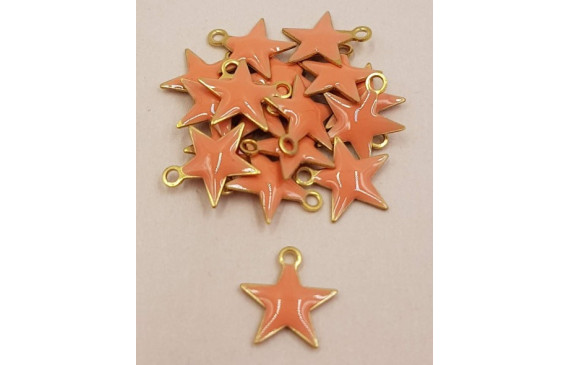 Pieza Estrella esmaltada 10mm Rosa