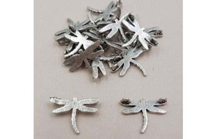 Libélula 12*9mm Plata Vieja
