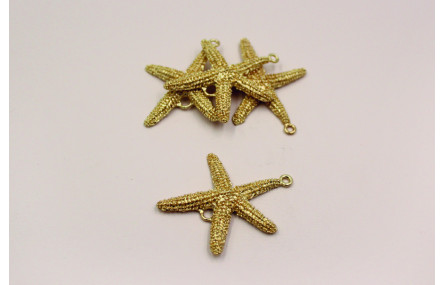 Pieza Estrella de Mar 51*43mm doble anilla Oro  M.
