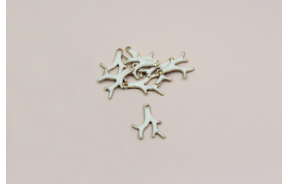 Cogante coral esmaltado 15*10mm Blanco