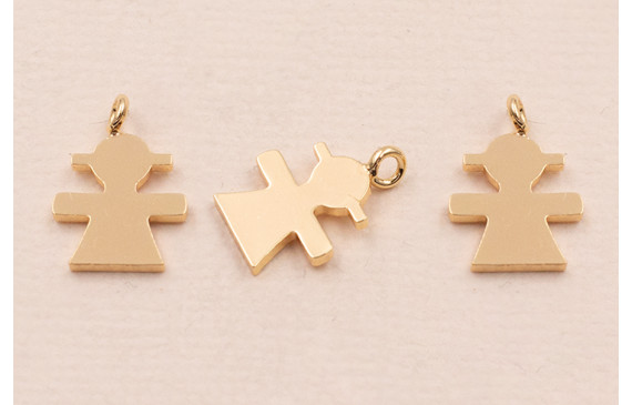 Cogante Niña 12*9mm Acero Inoxidable Baño Oro