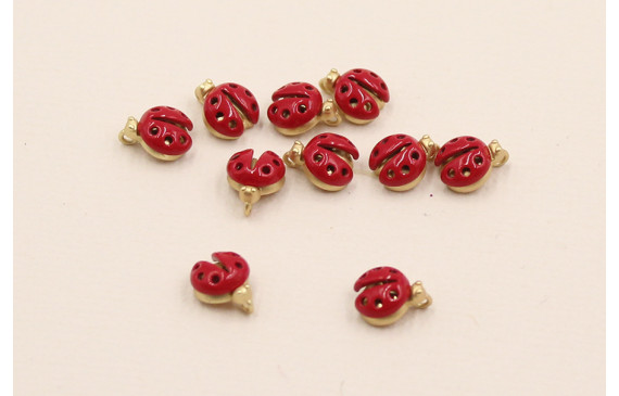 Cuenta Mariquita esmaltada 7*6*4mm