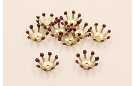 Casquilla 10mm con 8 pestañas esmaltadas Granate
