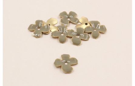 Cuenta Flor 15mm esmaltada Visón