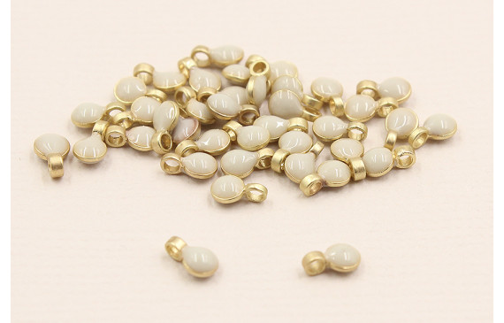 Disco de 3mm  con esmalte Beige con arandela