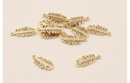 Pieza Hojita Calada Acero Inoxidable 11*5mm Oro