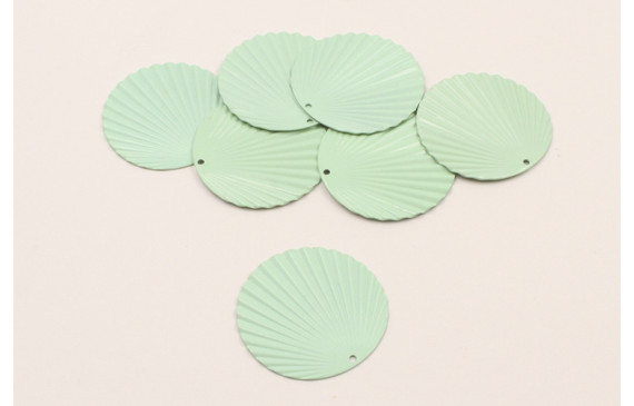 Disco ondulado 37mm Esmaltado verde turquesa