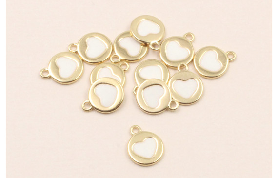 Chapita corazon Blanco 7mm 