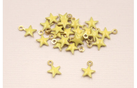 Cuenta Estrella 6mm esmalte Amarillo pálido