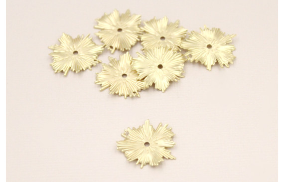 Cuenta Sol Irregular estriado 20mm Dorado Mate