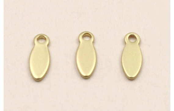 Colgante pétalo 7*3mm Dorado Mate