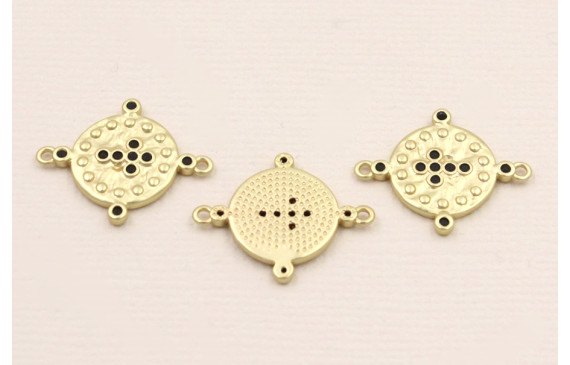 Disco entrepieza con Cruz negra 22*15 Dorado Mate