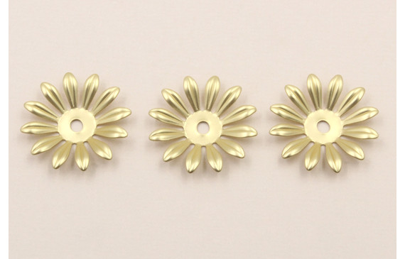 Cuenta Flor de 11 Pétalos 23 diám. Dorado Mate