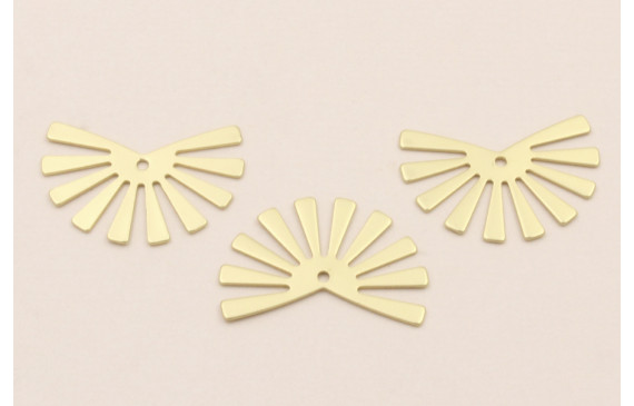 Pieza Abanico Semicircular 25*20mm Dorado Mate