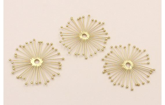 Pieza Sol destellleante de 40mm Dorado Mate