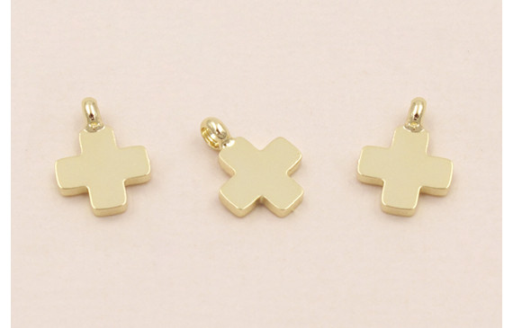 Colgante Acero Inox.Cruz 10*8*1mm Oro