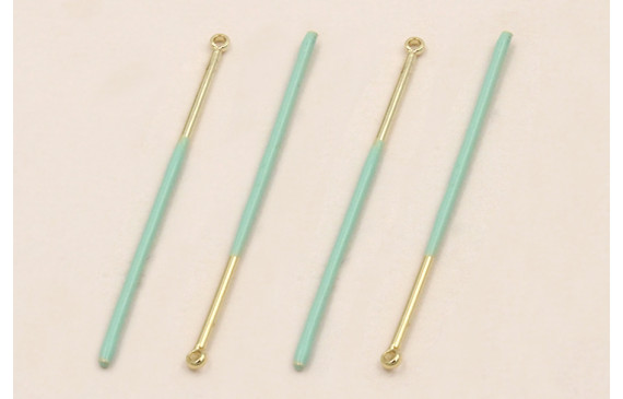 Colgante Acero Inox. Listón de 38mm Oro y Turquesa