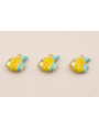 Colgante Pez 10*8mm Pintado Turquesa y Amarillo