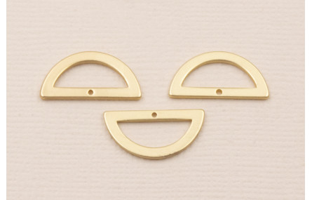 Cuenta Semicirculo hueco Dorado Mate 20*10mm