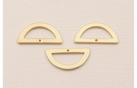 Cuenta Semicirculo hueco Dorado Mate 20*10mm