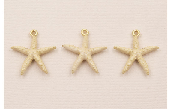 Colgante Estrella Mar 12mm diámetro Beige