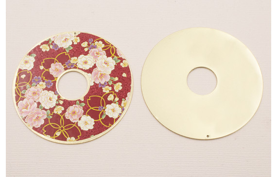 Disco Oro Mate 60mm Estampado Rojo