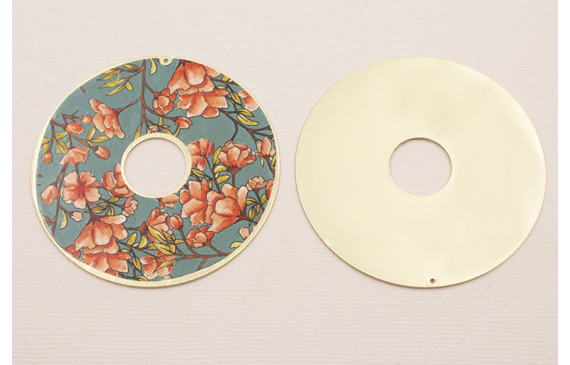 Disco Oro Mate 60mm Estampado Rojo y Azul