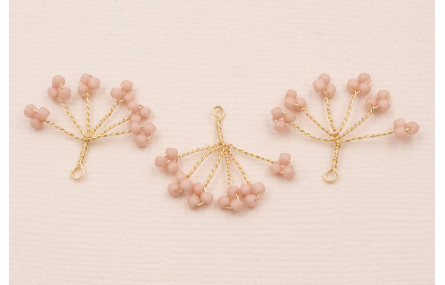 Cuenta Ramillete 6 pétalos 20*15mm Rosa Palo