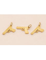 Colgante Pistola Acero Inox. 14*7mm Oro