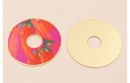 Disco 60mm  Oro Mate Pimientos sobre Fuxia