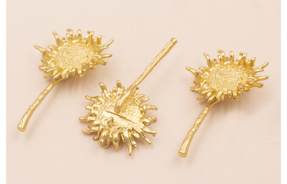 Colgante Girasol 55*25mm Oro Mate