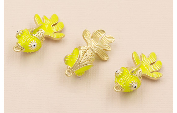 Pez Articulado 25*15mm Oro Mate y Lima