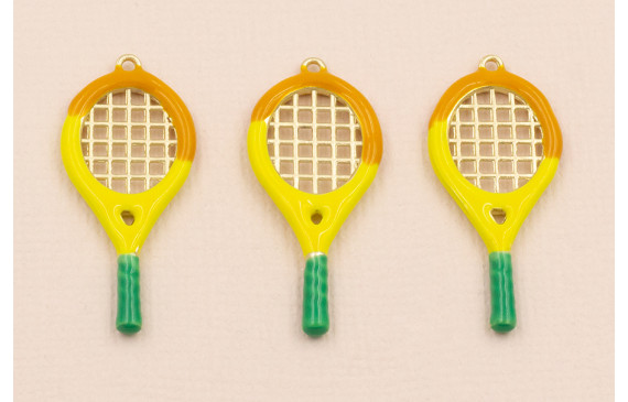 Raqueta 30*14mm Lima, verde y Oro Mate