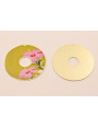 Disco 60mm  Oro Mate  Flores Fondo Beige