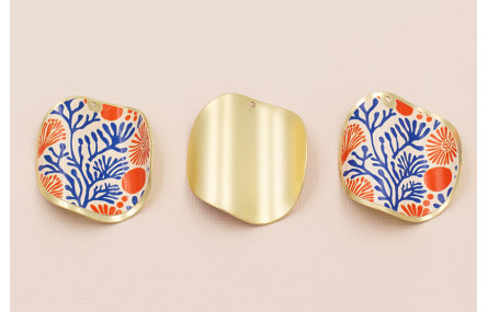 Disco ondulado 40 Oro Mate  Corales Rojos Azules