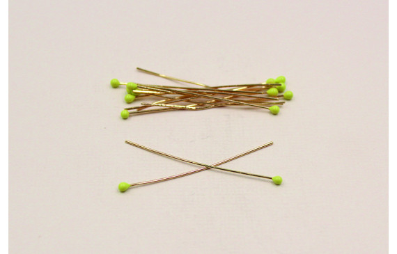 Alfiler cabeza esmaltada 2mm*40mm verde pistacho
