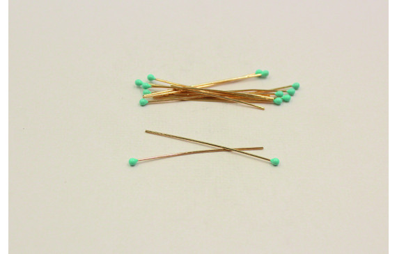 Alfiler cabeza esmaltada 2mm*40mm azul Turquesa