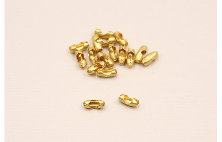 Cierre cadena Bolas 1,5mm Oro Mate 6mm long