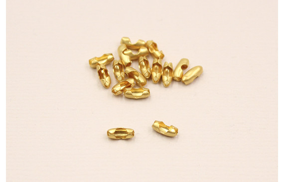 Cierre cadena Bolas 1,5mm Oro Mate 6mm long