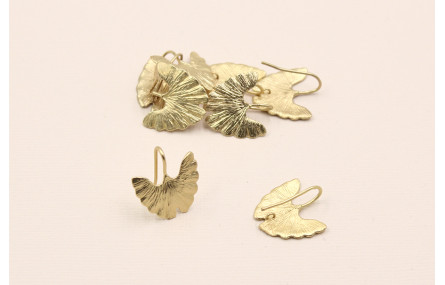 Pendiente abanico 20*20mm  Oro