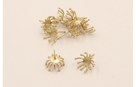 Pendiente pétalos 15mm Oro Mate