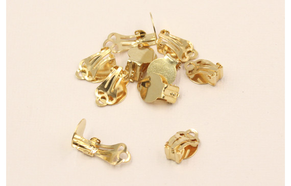 Base plana de 11mm con Pinza Dorada