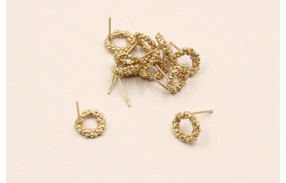 Perno corona flores 11mm oro mate