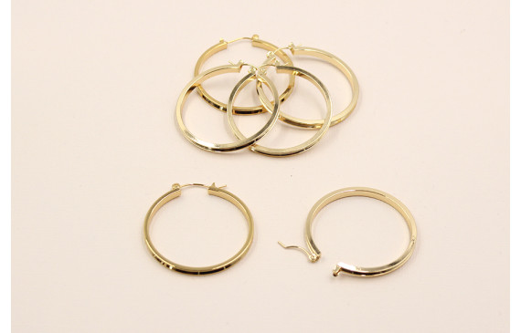 Pendiente Aro 40mm con Canal Oro