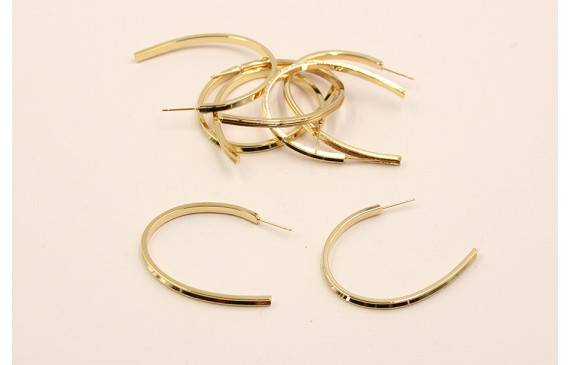 Pendiente Aro con ranura 50*35mm Oro